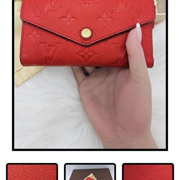 Louis Vuitton Red Cerise Empreinte Compact Wallet - Picture 3 of 17